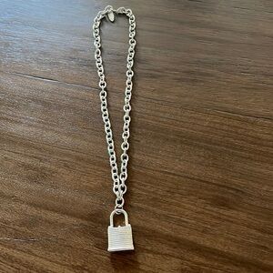 18” Silver Padlock Necklace